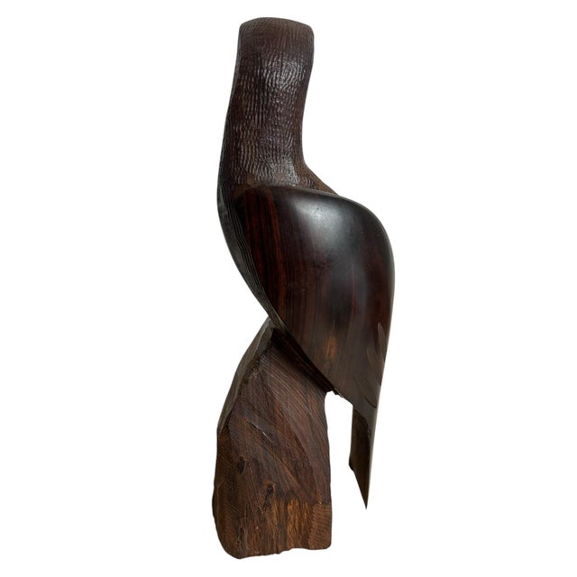 Brown Vintage 1960’s Ironwood Hand Carved Eagle Bird Folk Art For Sale - Image 8 of 11