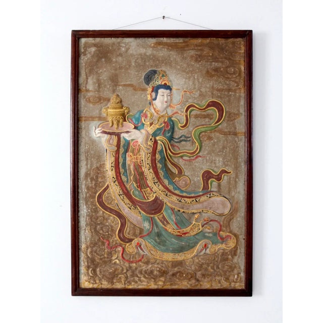 Vintage Chinese Plaster Painting For Sale - Image 12 of 12