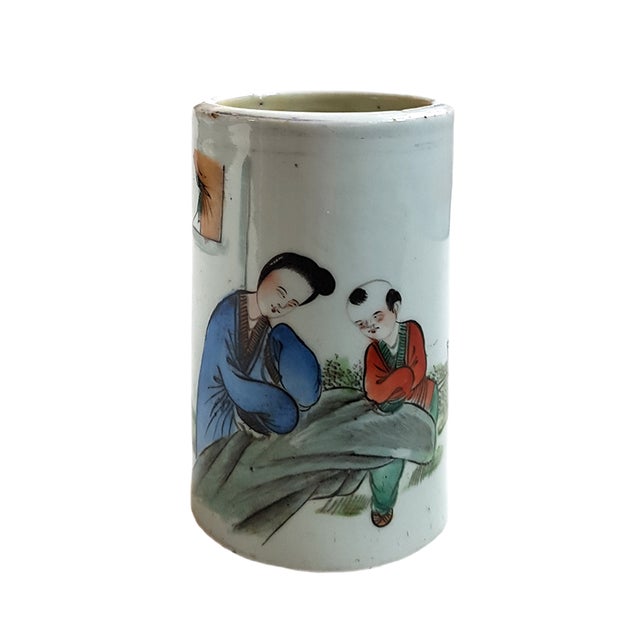 Antique Chinese Hat Stand with the Cowherd and the Weaver Girl For Sale