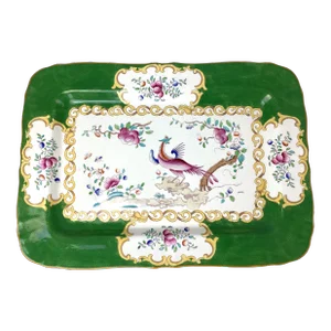 Late 19th Century Early Minton Cockatrice Green Large Serving Platter