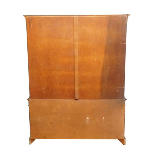 High End Vintage Solid Mahogany Traditional Style 56" China Cabinet W. Bubble Glass For Sale - Image 11 of 13