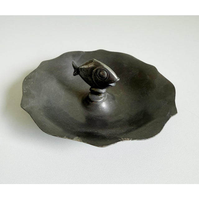 Metal Fish Vide Poche Catchall in Pewter For Sale - Image 7 of 12