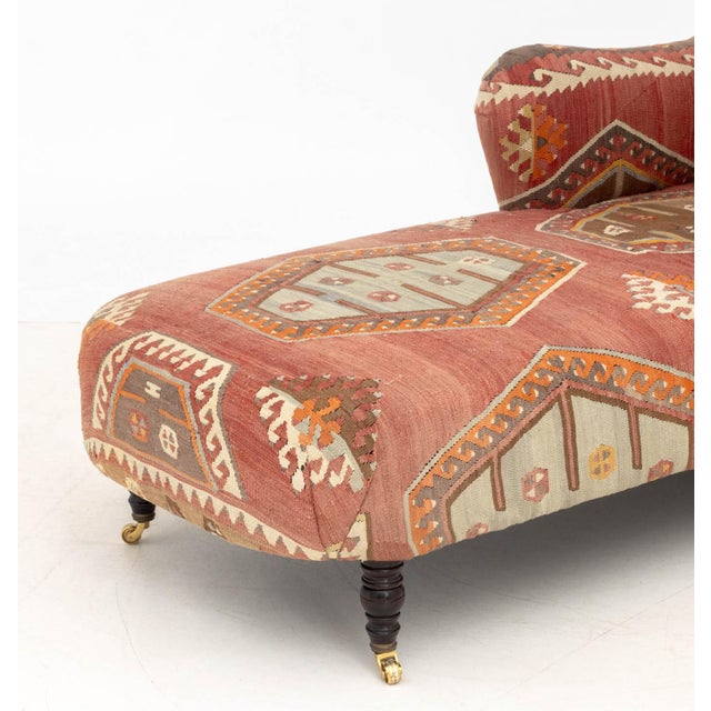 Late 20th Century George Smith Kilim Upholstered Chaise Longue For Sale - Image 5 of 9
