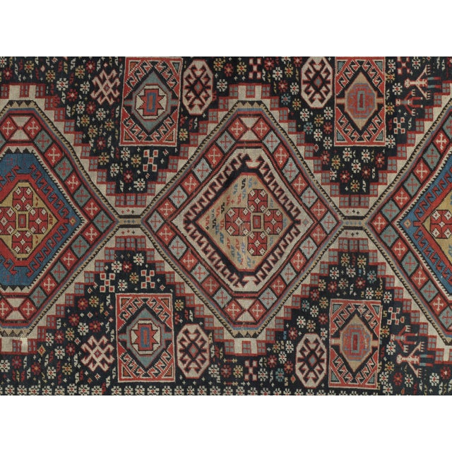 Traditional Antique Shirvan Rug, Hand Knotted, Wool Oriental Rug Navy Blue, Red, Beige, Grey For Sale - Image 3 of 9