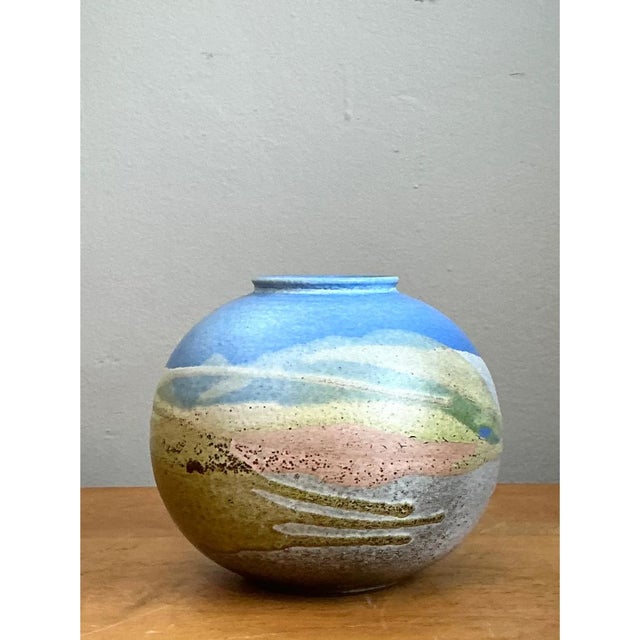 Mid 20th Century Vintage Abstract Glazed Ceramic Vase For Sale - Image 5 of 12