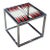 Mid-20th Century Mid Century Modern Game End or Side Table Chrome Cube Frame & Backgammon Glass Top For Sale