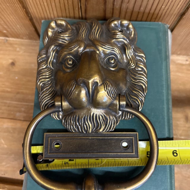 1970s Lion Door Knocker Brass Vintage For Sale - Image 4 of 6