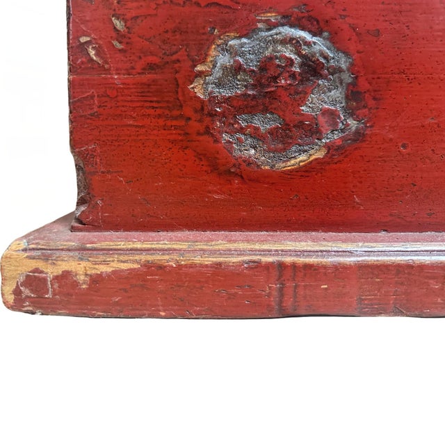 Late 19th Century Chinese Red Lacquer Blanket Chest For Sale - Image 12 of 16
