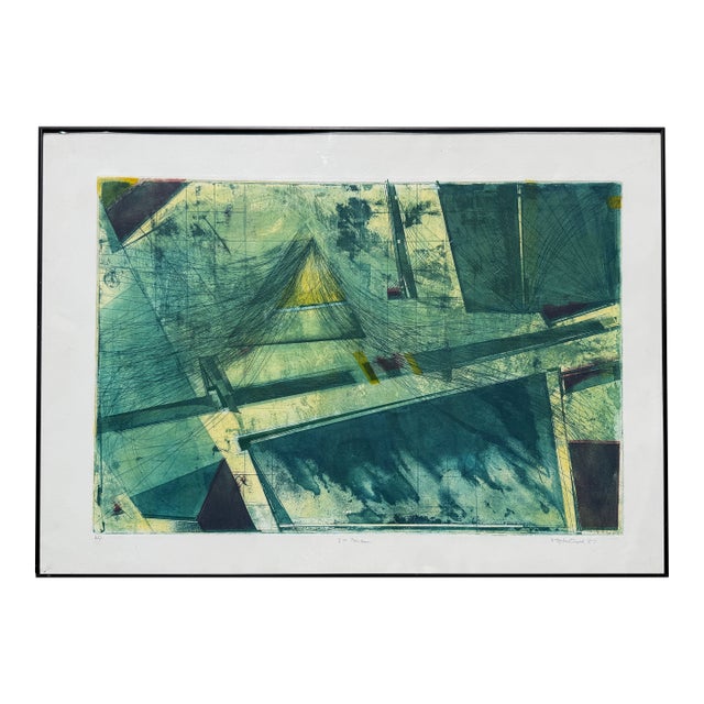 Artist Proof "I-70 Rainstorm" Abstract Etching by Robert Toyokazu Troxell From 1987 For Sale