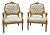 French Style Velvet Chairs With Gold Leaf Details- Set of 2 For Sale