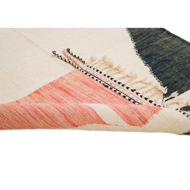 Moroccan Flatweave Wool Rug by Azele Studio For Sale - Image 4 of 10