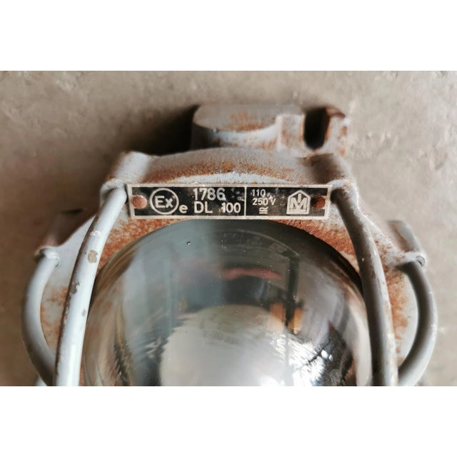 Industrial Grey Bunker Ceiling Lamp from Maehler & Kaege, 1950s For Sale - Image 9 of 11