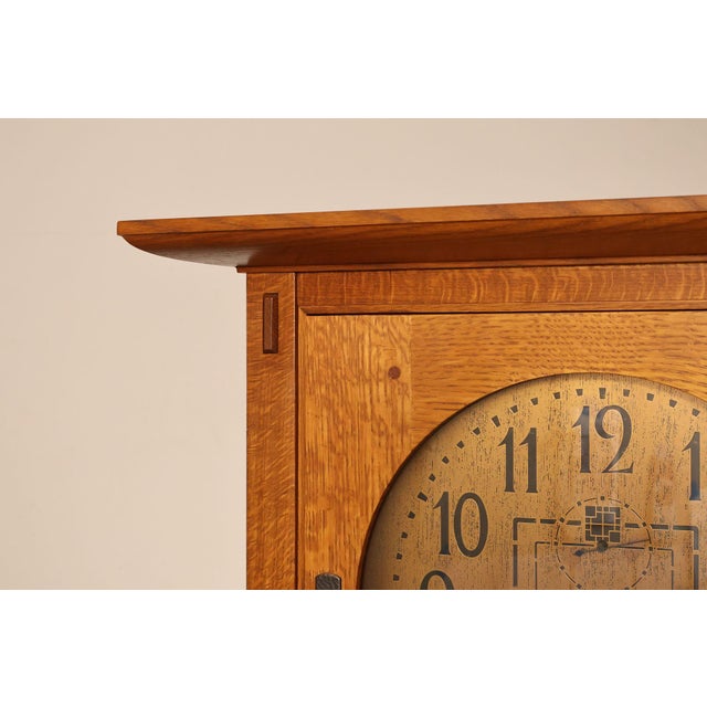 Stickley Mission Collection Oak Tall Case Clock For Sale - Image 15 of 18