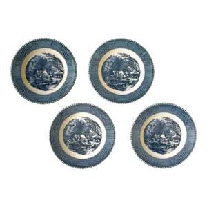 Mid 20th Century Currier & Ives Dinner Plates- Set of 4