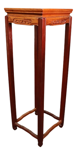 Late 20th Century Chinese Rosewood Pedestal Plant Stand