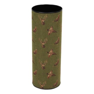 Highland Green Tapestry Umbrella Stand For Sale