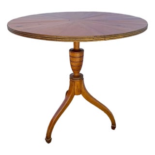 Baker Historic Cha1990s Baker Historic Charleston Collection Round Accent Table in Reclaimed Pinerleston Collection Reclaimed Wood Pine Round Table For Sale