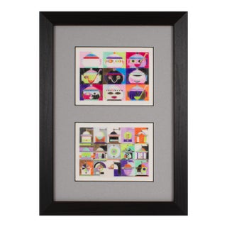 Geometric Multicolor Surrealist Drawings on Tracing Paper, France, Circa 1960 For Sale