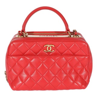 Red Striped Patent Mini Rectangular Classic Flap Bag For Sale
