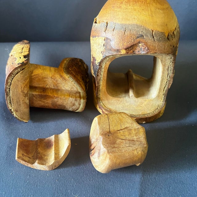Signed Raymond Pelton 1982 Hand Carved Wood Limb Puzzle Box Sculpture For Sale - Image 9 of 12