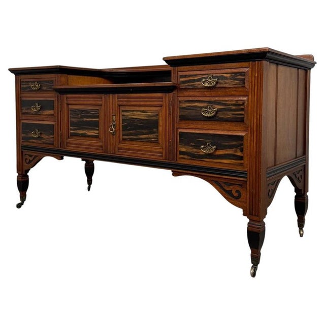 Antique 20th Century Ebonised Mahogany Low Sideboard For Sale - Image 6 of 13