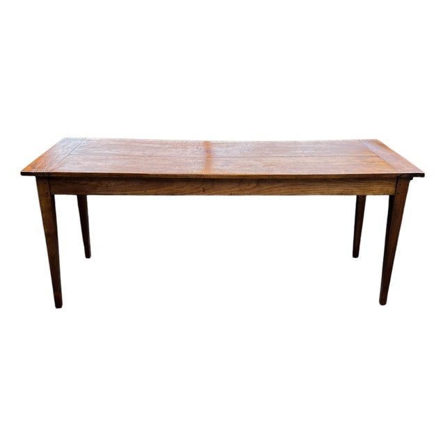 Late 19th Century French Cherry Wood Farmhouse Dining Table, 1890s For Sale