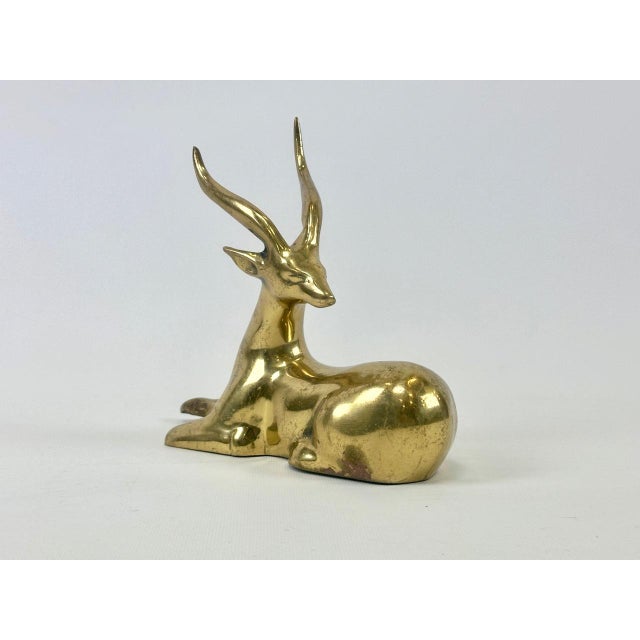 Vintage Brass Gazelle Figurine, 1970s, in Very Good conditions. Designed 1970 to 1979