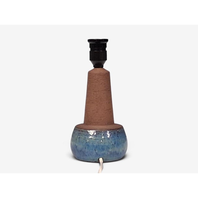 1960s Mid-Century Modern Michael Andersen & Søn, Table Lamp, Brown and Blue Stoneware For Sale - Image 9 of 10
