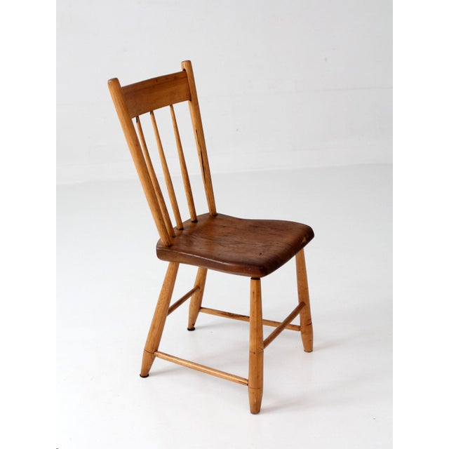 Antique Plank Seat Chair For Sale - Image 9 of 12