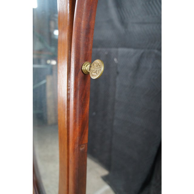 Brown Antique Victorian Solid Mahogany Cheval Dressing Mirror Ball & Claw Foot 67" For Sale - Image 8 of 15