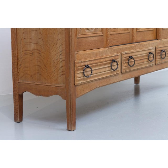 Danish Modern Brutalist Credenza in Oak, 1960s For Sale - Image 4 of 18