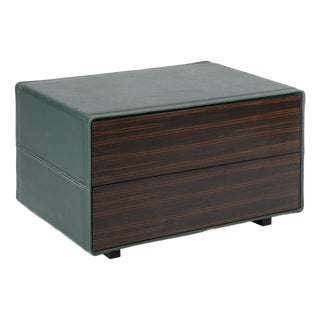 Vintage Pouf in Leather For Sale