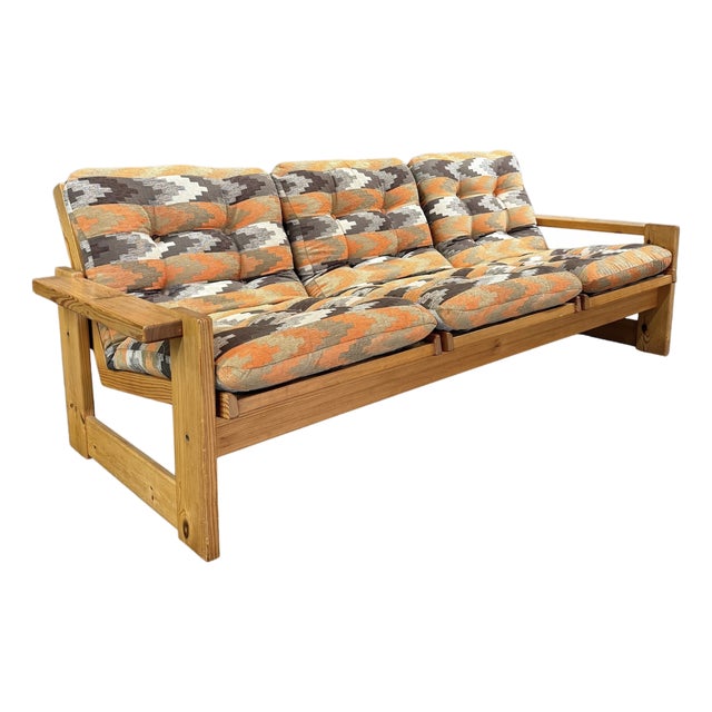 Yngve Ekström, Swedese, Sofa, Pine, Fabric, Sweden, 1970s For Sale