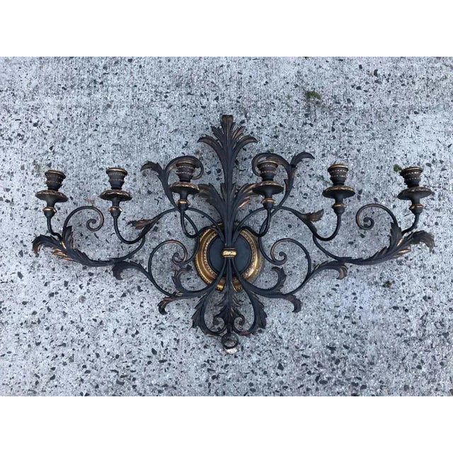 Italianate Tole and Wood Wall Sconce For Sale - Image 4 of 13