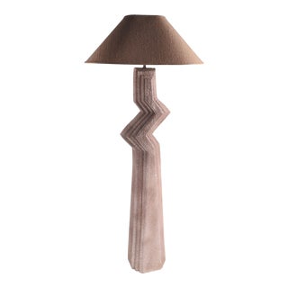 Plaster Zig Zag Floor Lamp 1980's Art Deco Revival For Sale