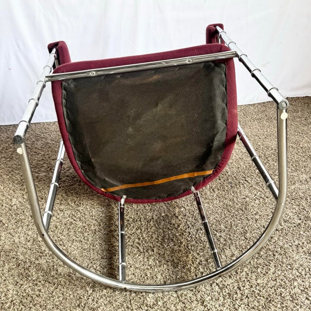 Mid Century Modern Chrome Faux Bamboo Dining Arm Chairs - Set of 4 For Sale - Image 9 of 9