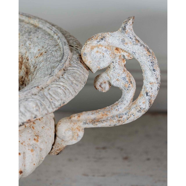 Pair of English 19th Century Cast-Iron Garden Urns For Sale - Image 10 of 13