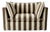 Sophie Conran Coco Loveseat - Chocolate Stripes with Knife Edge Cushion For Sale