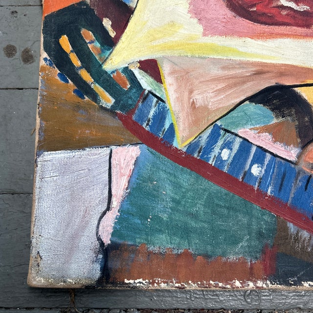 Modern 1940’s Original Modernist Expressionist Still Life Painting For Sale - Image 3 of 6