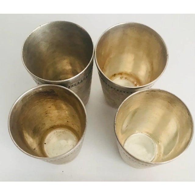 Set of silverplate Vintage cordials, stackable . Perfect for travel and piicnics.