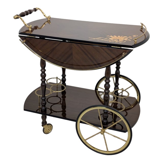 Italian Mobile Bar Cart Table, 1960s For Sale