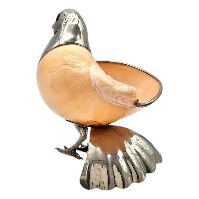 Metal Binazzi Foresto Italian Chrome Bird Shell Bowl Sculpture 8.75" For Sale - Image 7 of 14