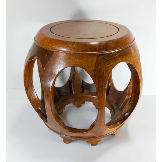 Mid-Century Modern Mid-Century Asian Modern Chinoiserie Rosewood Stool For Sale - Image 3 of 8
