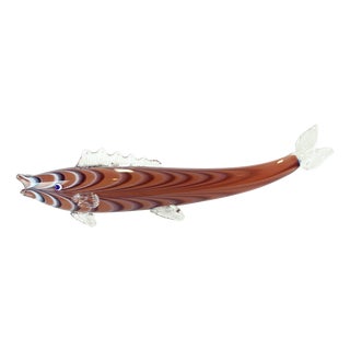Large Hand Blown Art Glass Fish, Former Czechoslovakia, 1960s For Sale