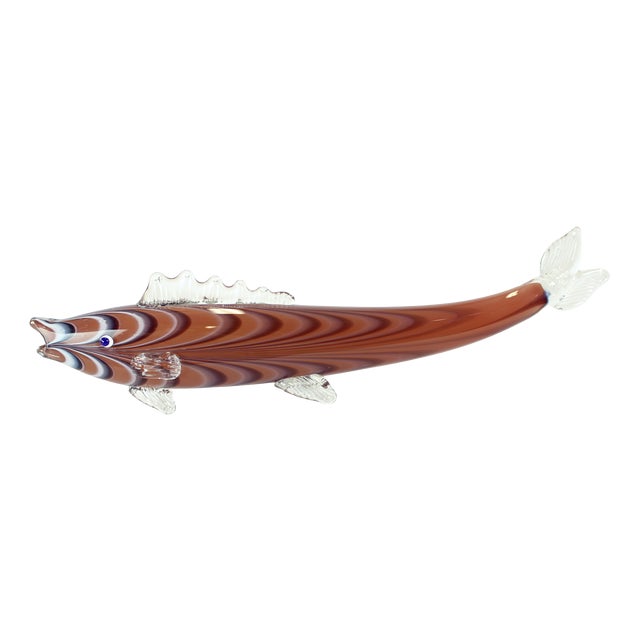 Large Hand Blown Art Glass Fish, Former Czechoslovakia, 1960s For Sale