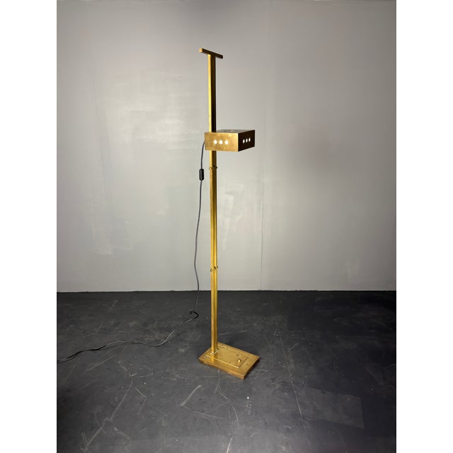 Art Deco Bauhaus Brass Adjustable Floor Lamp in the style of Marcel Breuer, 1980s For Sale - Image 17 of 18