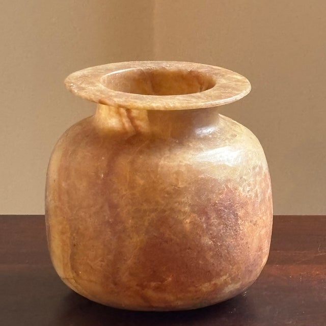 Vintage Handcrafted Egyptian Alabaster Vase For Sale - Image 11 of 18