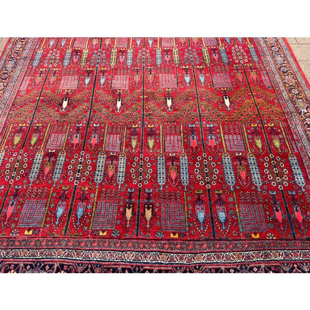 Antique Persian Bijar Halvayi Carpet, Forest Design For Sale In Chicago - Image 6 of 12