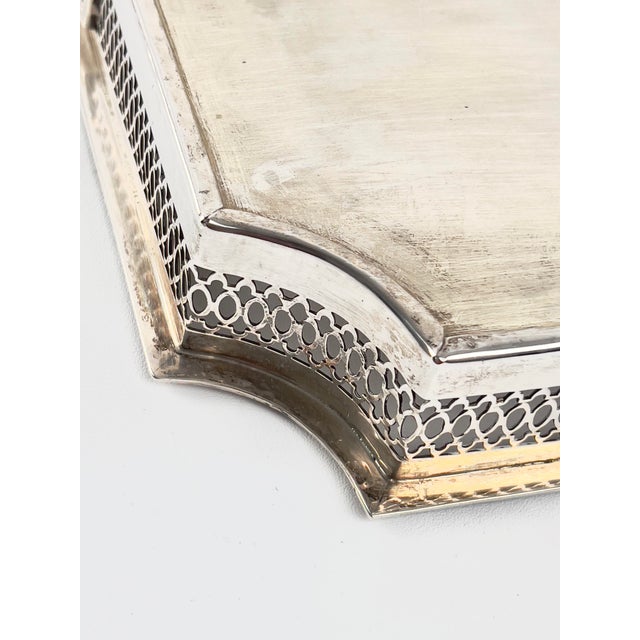 Italien Silver Rectangular Tray For Sale - Image 4 of 13