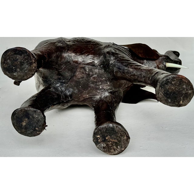 Brown Leather Elephant Sculpture, Mid 20th Century For Sale - Image 8 of 15
